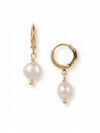 Pearl Huggie Hoop Earrings