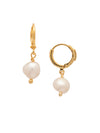 Pearl Huggie Hoop Earrings