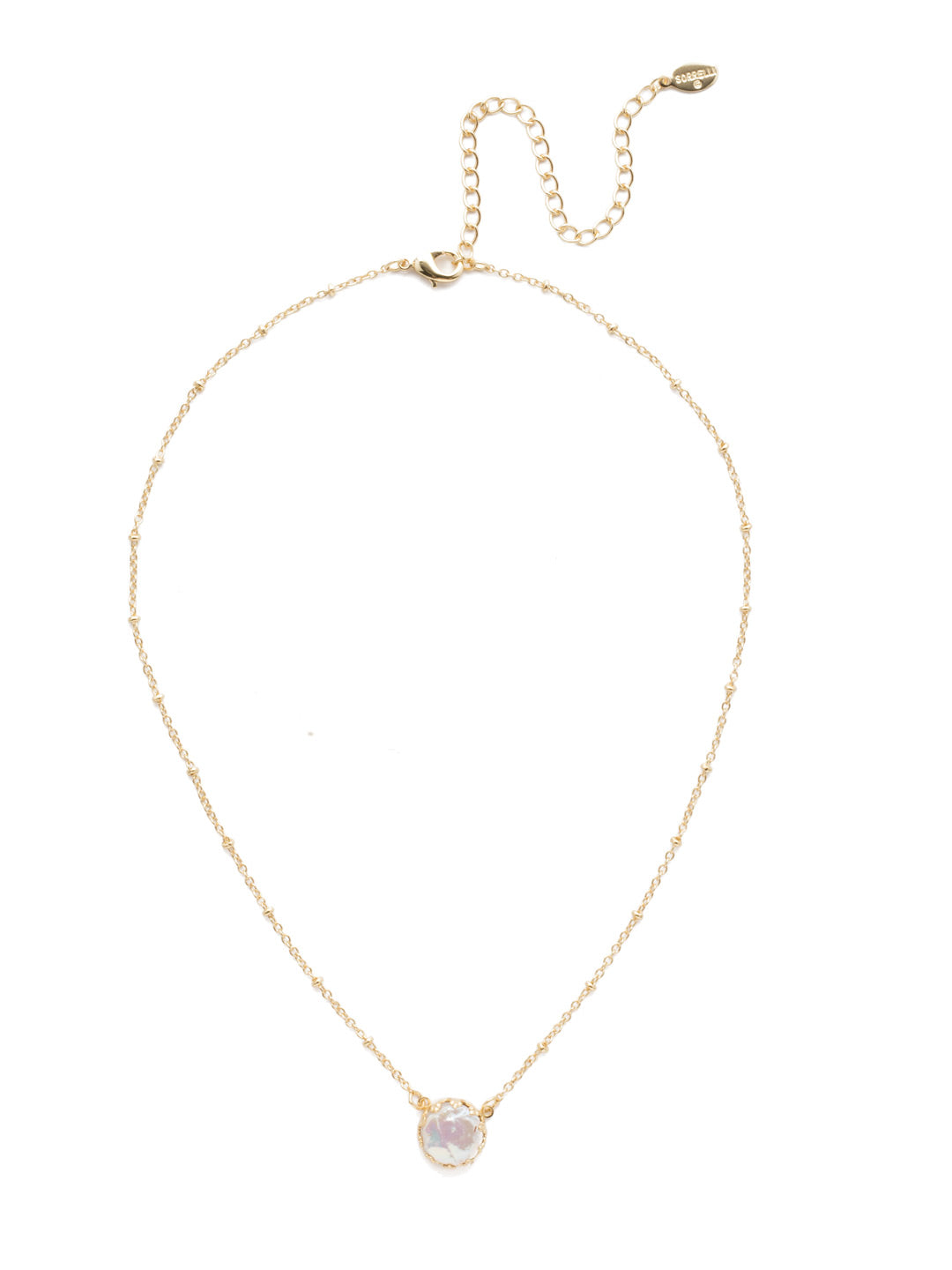 Isabella Pendant Necklace - 4NEF50BGMDP - <p>Cute as a button! This pendant necklace features a circular button pearl inside a decorative metal setting. From Sorrelli's Modern Pearl collection in our Bright Gold-tone finish.</p>