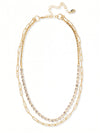 Crystal and Paperclip Chain Layered Necklace