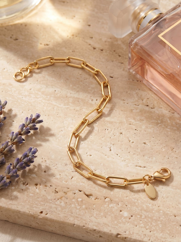 Bright Gold-Tone Paperclip Chain Bracelet | Sorrelli