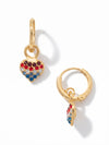Mini Pave Heart Huggie Hoop Earrings