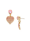Pave Heart Dangle Earrings