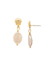 Seashell Pearl Dangle Earrings