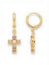 Carly Cross Huggie Hoop Earrings
