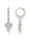 Carly Cross Huggie Hoop Earrings