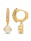Crystal Stud Embellished Huggie Hoop Earrings