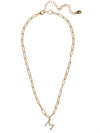 M Initial Paperclip Pendant Necklace