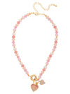 Beaded Pave Heart Pendant Necklace