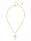 Cross Paperclip Pendant Necklace