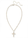 Cross Paperclip Pendant Necklace