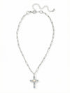 Cross Paperclip Pendant Necklace