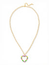 Crystal Heart Long Pendant Necklace