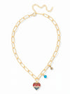 Pave Heart Charm Pendant Necklace