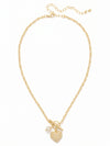 Pave Heart Charm Pendant Necklace