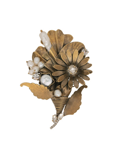 Leopold Lapel Pin - PFH2AGMDP - <p>From Sorrelli's Modern Pearl collection in our Antique Gold-tone finish.</p>