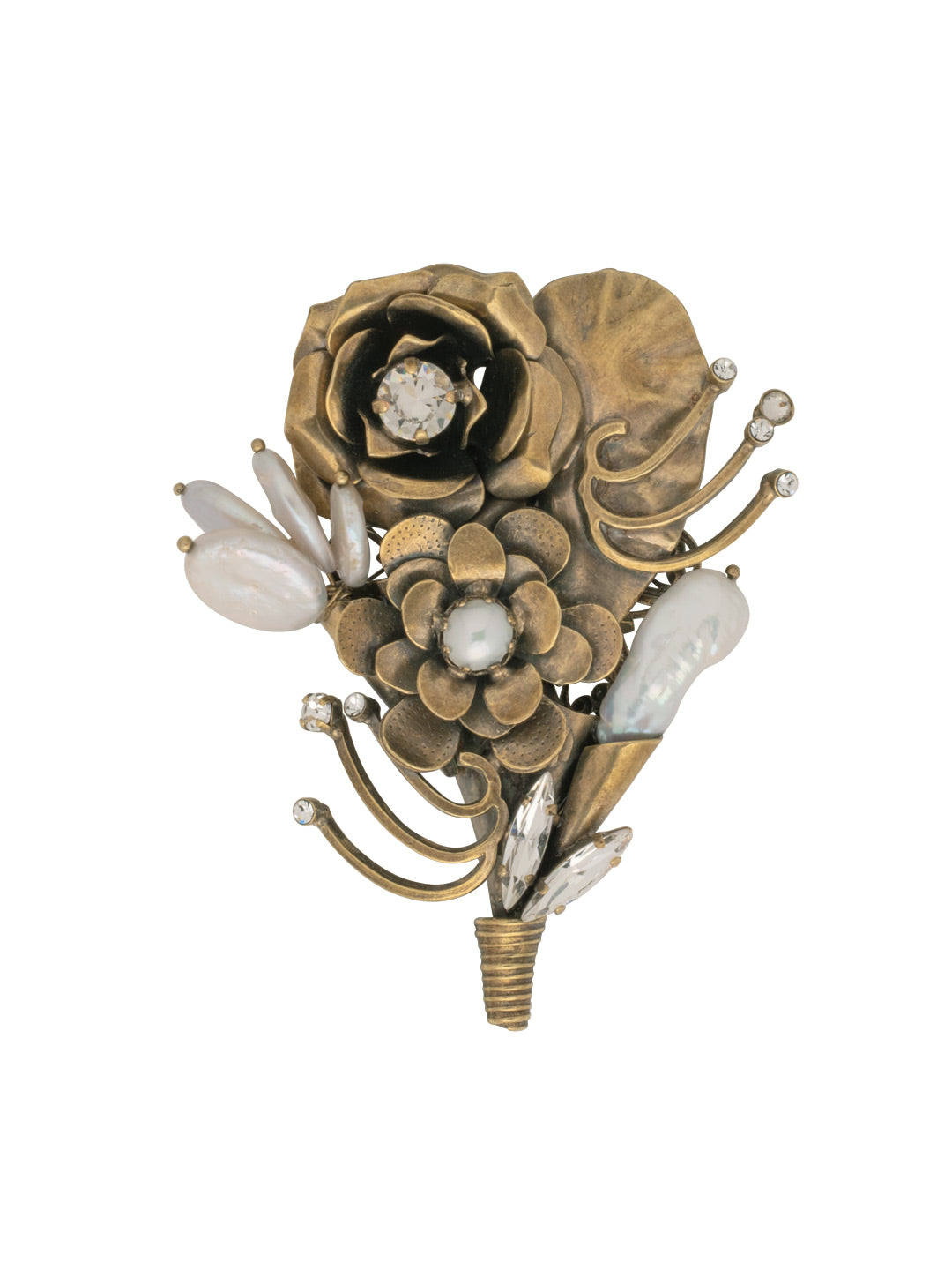 Laurence Lapel Pin - PFH5AGMDP - <p>From Sorrelli's Modern Pearl collection in our Antique Gold-tone finish.</p>