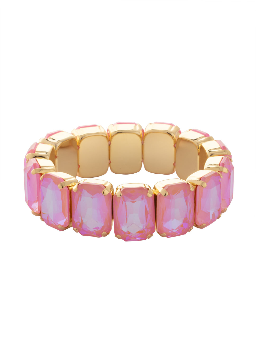 Emerald Cut Stretch Bracelet - 4BFF70BGBFL - <p>The Emerald Cut Stretch Bracelet features repeating emerald cut crystals on a multi-layered stretchy jewelry filament, creating a durable and trendy statement piece. From Sorrelli's Big Flirt collection in our Bright Gold-tone finish.</p>