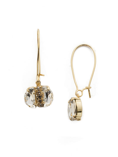 Crystal Salute Dangle Earrings - 4EEK7BGCRY - <p>Envelope a trio of small, sparkling crystal stones in two larger pieces for something extra special in this French wire pair. From Sorrelli's Crystal collection in our Bright Gold-tone finish.</p>