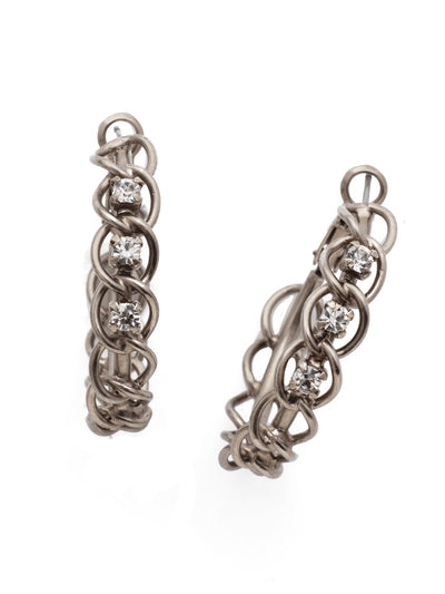 Lennon Hoop Earrings - 4EET14ASCRY - <p>Go bold with the Lennon Hoop Earrings. Heavy layered metal loops feature a trio of signature sparkling Sorrelli crystals. From Sorrelli's Crystal collection in our Antique Silver-tone finish.</p>