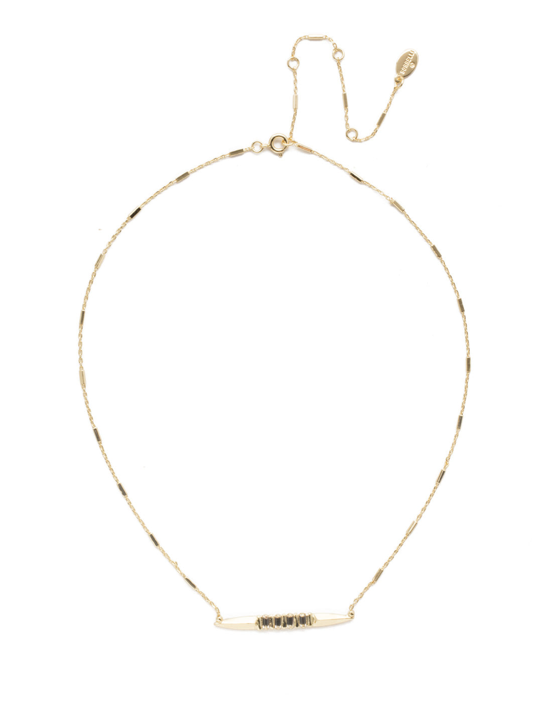 Halcyon Cursory Pendant Necklace - 4NEK28BGCRY - <p>Baguette crystals take center stage in this pendant necklace that's otherwise an interesting metallic beauty. From Sorrelli's Crystal collection in our Bright Gold-tone finish.</p>