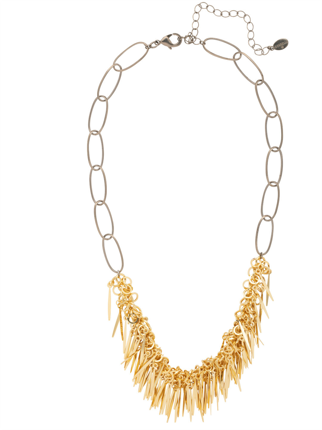 Georgina Statement Necklace - 4NFC7MXMTL - <p>The Georgina Statement Necklace features fringe dangles on an adjustable oval link chain, secured with a lobster claw clasp. From Sorrelli's Bare Metallic collection in our Mixed Metal finish.</p>