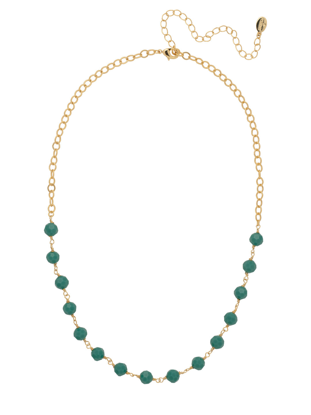 Henley Beaded Tennis Necklace - 4NFF41BGTQ - <p>The Henley Beaded Necklace features a line of semi-precious beads on an adjustable chain, secured with a lobster claw clasp. From Sorrelli's Turquoise collection in our Bright Gold-tone finish.</p>