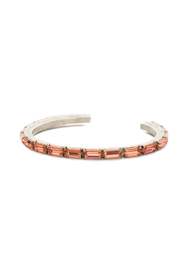 Brilliant Baguette Cuff Bracelet - BDK49ASCRL - <p>This cuff bracelet features repeating crystal baguettes and can be mixed and matched in a myriad of ways. From Sorrelli's Coral collection in our Antique Silver-tone finish.</p>