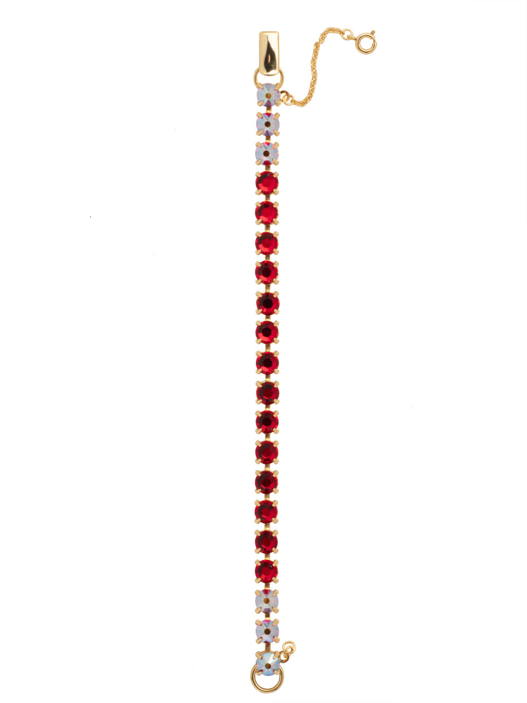 Elsie Tennis Bracelet - BEZ30BGCB - <p>The Elsie Tennis Bracelet is a classic style that can be worn everywhere. A line of round cut crystals wraps around the full length of the bracelet and secures with a fold-over clasp. From Sorrelli's Cranberry collection in our Bright Gold-tone finish.</p>