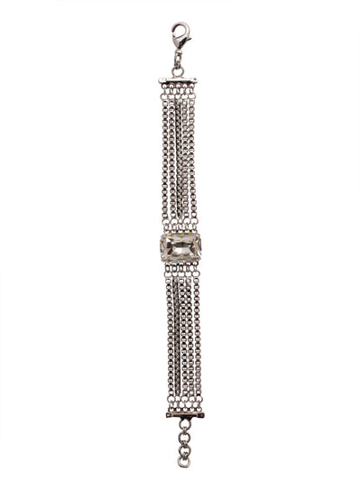Brynn Tennis Bracelet - BFC2PDSNI - <p>The Brynn Tennis Bracelet features a single emerald cut crystal with rows of box chains, secured by a lobster claw clasp. From Sorrelli's Starry Night collection in our Palladium finish.</p>
