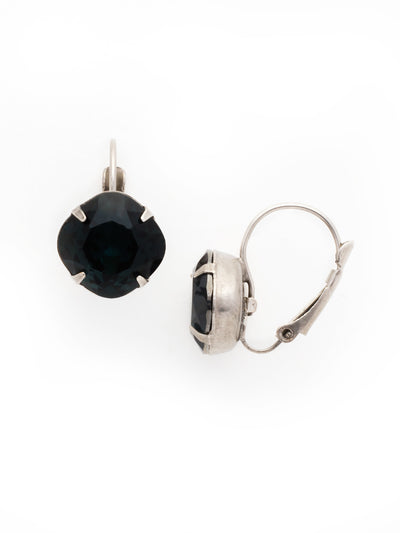 Single Drop Crystal Dangle Earrings - EBA12ASBTB - Sleek and simple, these single crystal, cushion-cut drop earrings will dazzle.