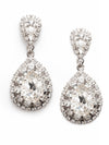 Oval Encrusted Crystal Dangle Earrings