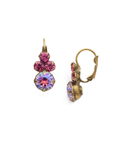Wisteria Dangle Earrings - EDQ36AGRS - <p>Round and round we go with a linear pattern of circular crystals. From Sorrelli's Radiant Sunrise collection in our Antique Gold-tone finish.</p>