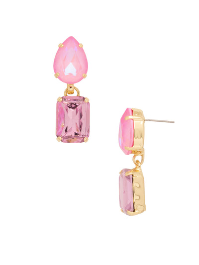 Andi Statement Earrings - EFF12BGBFL - <p>The Andi Statement Earrings feature a chunky pear cut and emerald cut crystal on a post. From Sorrelli's Big Flirt collection in our Bright Gold-tone finish.</p>
