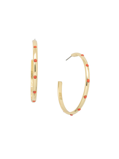 Mini Crystal Embellished Hoop Earrings - EFM25BGPRT - <p>Mini Crystal Embellished Hoop Earrings feature small round cut crystals embellished on a classic open hoop on a post. From Sorrelli's Portofino collection in our Bright Gold-tone finish.</p>