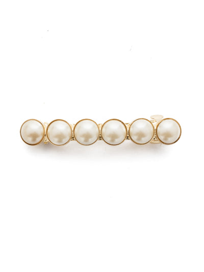 Lola Hair Pin Other Accessory - HEE4BGMDP - <p>The Lola Barrette is a sleek line up of round shaped stones- the perfect accessory for a simple update to your hair. From Sorrelli's Modern Pearl collection in our Bright Gold-tone finish.</p>