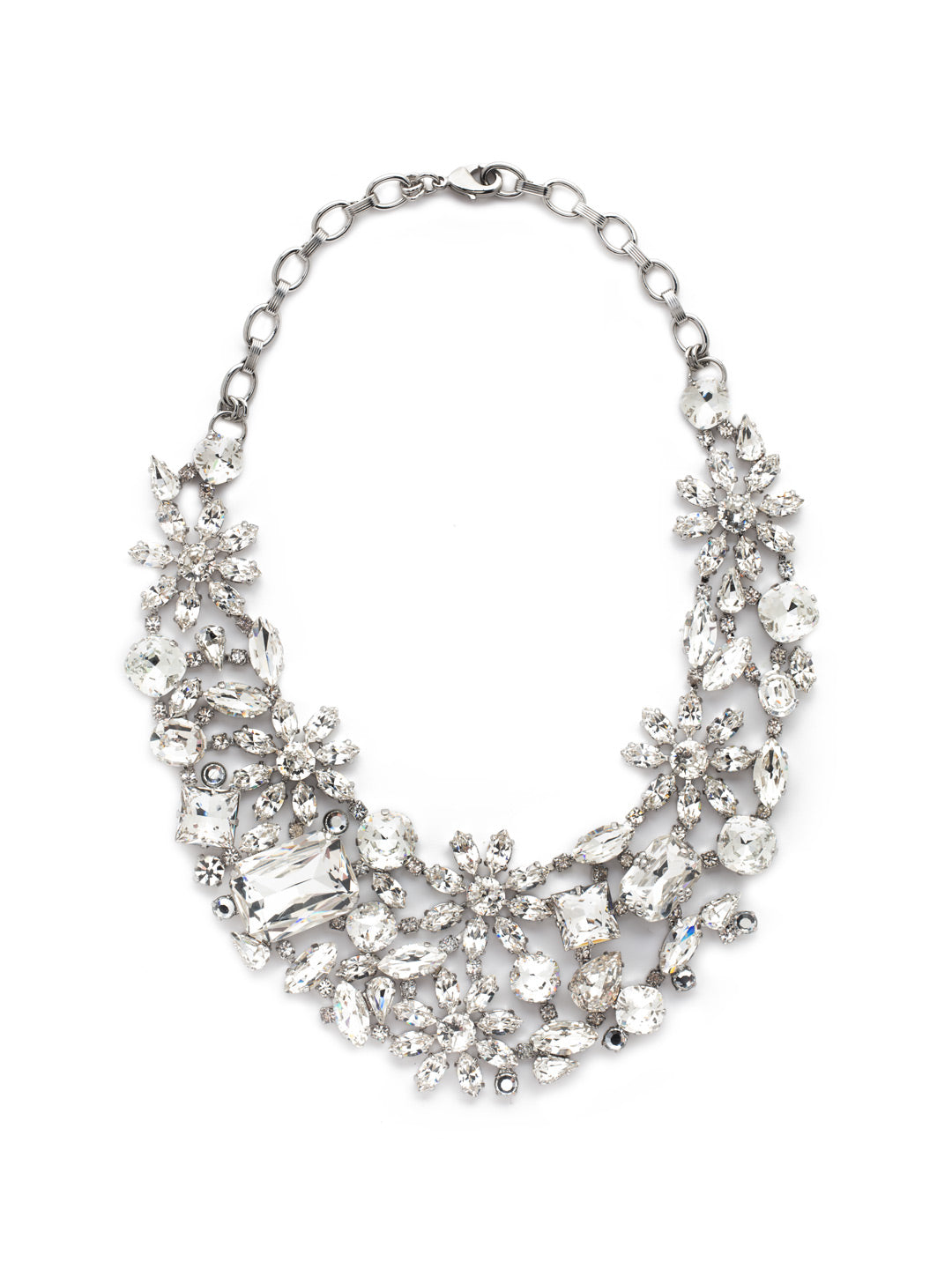 Floral Collar Statement Necklace - NBT56PDCRY
