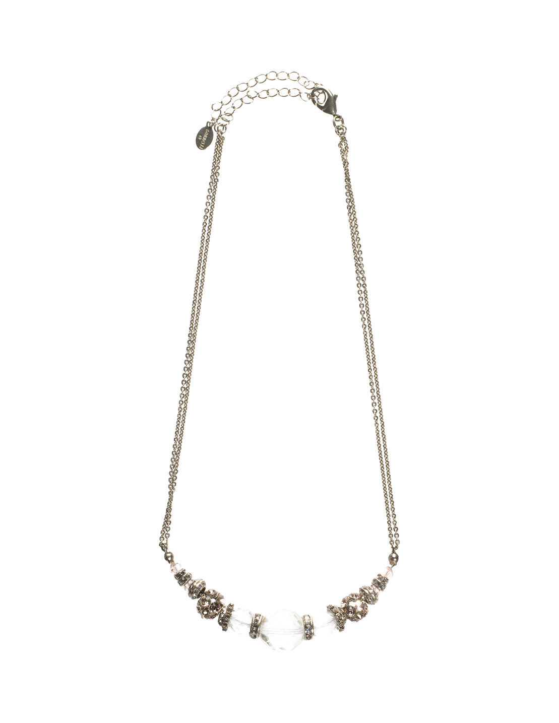 Crystal Beaded Chain Tennis Necklace - NCE5ASSNB