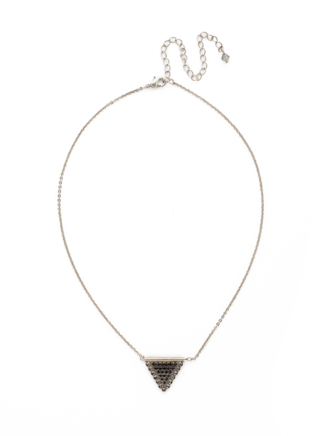 Crystal Encrusted Triangle Pendant Necklace - NCW22ASMMO