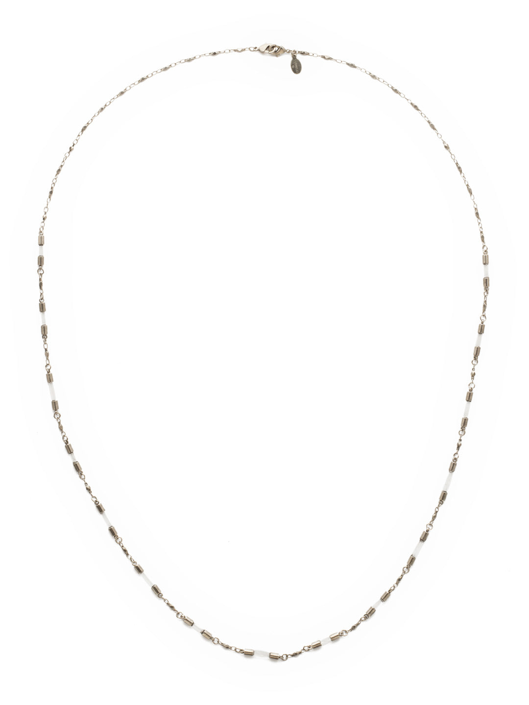 Chained To the Rhythm Necklace - NDW25ASCRY - <p>This long chain features multiple crystals providing a simple yet sophisticated design. From Sorrelli's Crystal collection in our Antique Silver-tone finish.</p>