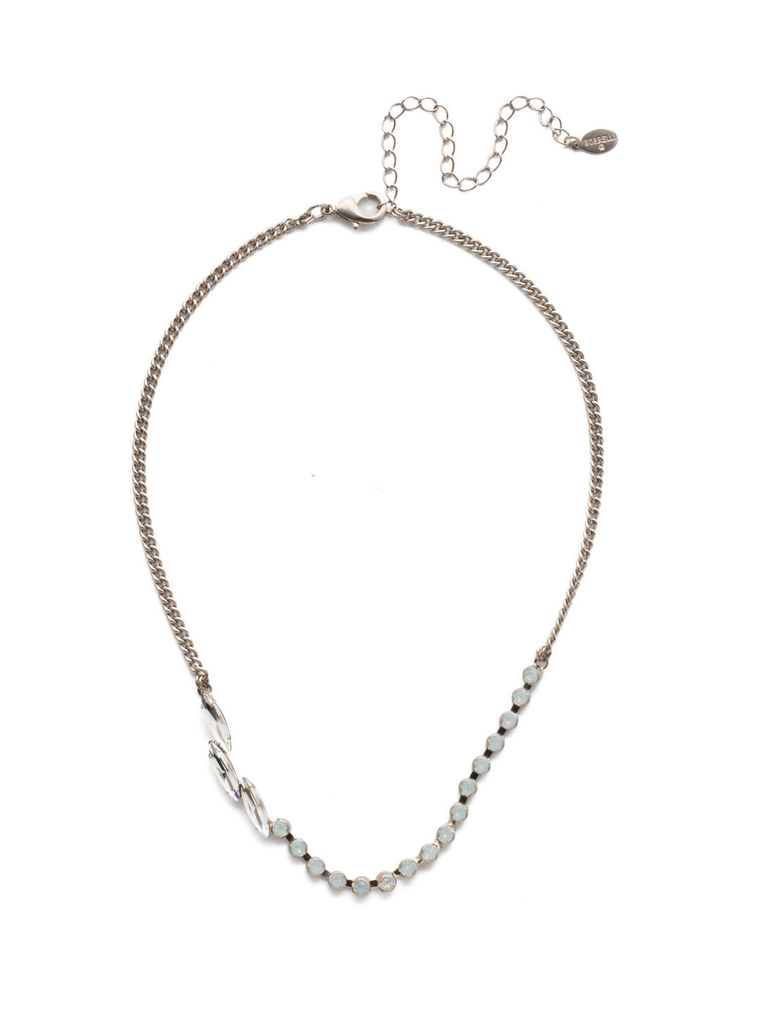 Isabella Classic Necklace - NEF46ASGLC - <p>Multicolored crystals sparkle on this box chain necklace which can make an elegant addition to any look. Complete with a lobster claw clasp making it easily adjustable to fit your desired neckline. From Sorrelli's Glacier collection in our Antique Silver-tone finish.</p>
