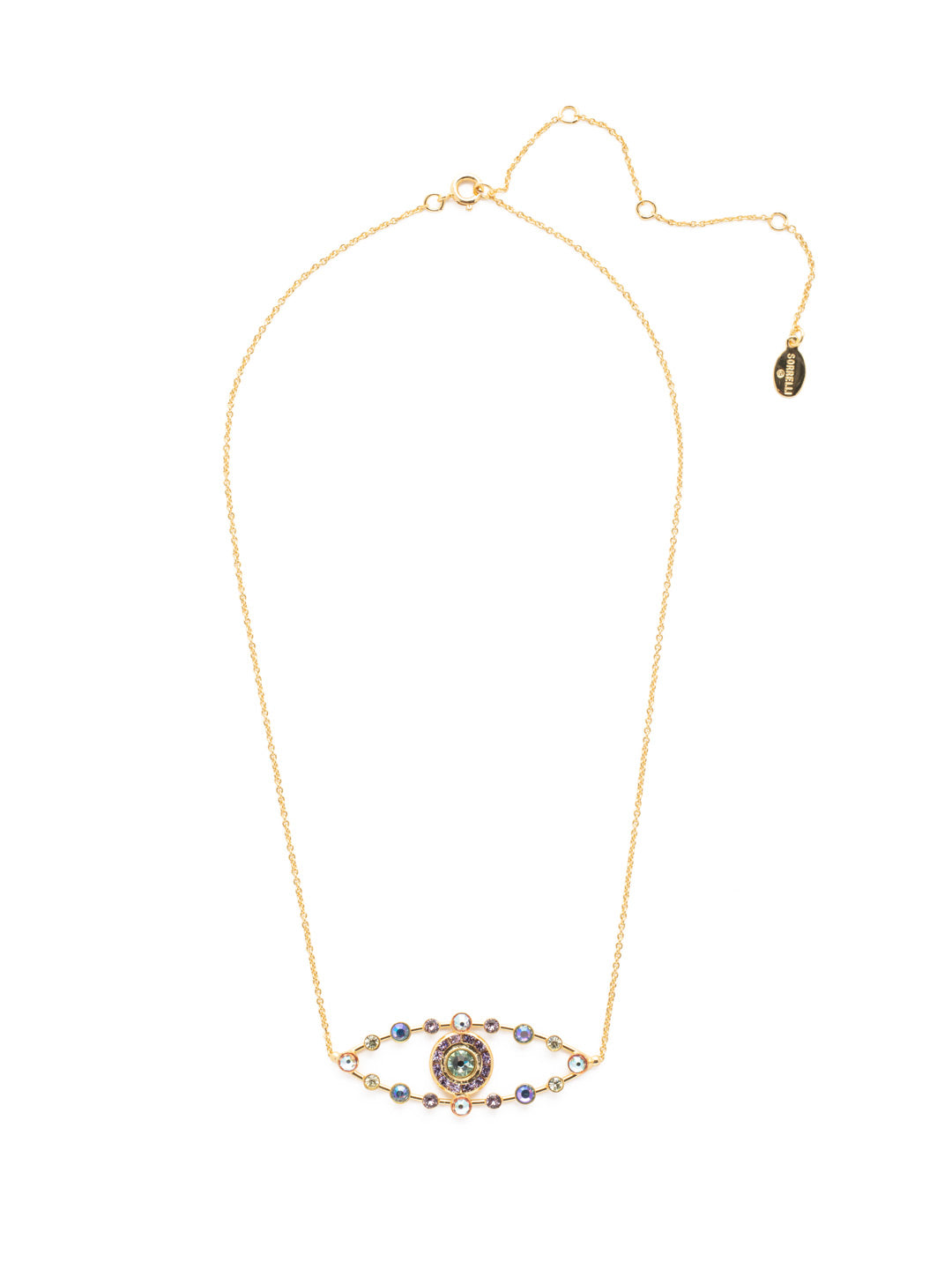 Evil Eye Pendant Necklace - NEV4BGSPR - <p>Perfect for fans of the Evil Eye symbol, our Evil Eye Crystal Pendant Necklace is highlighted with signature Sorrelli crystals. From Sorrelli's Spring Rain collection in our Bright Gold-tone finish.</p>