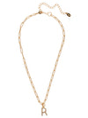 R Initial Paperclip Pendant Necklace