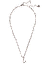 U Initial Paperclip Pendant Necklace