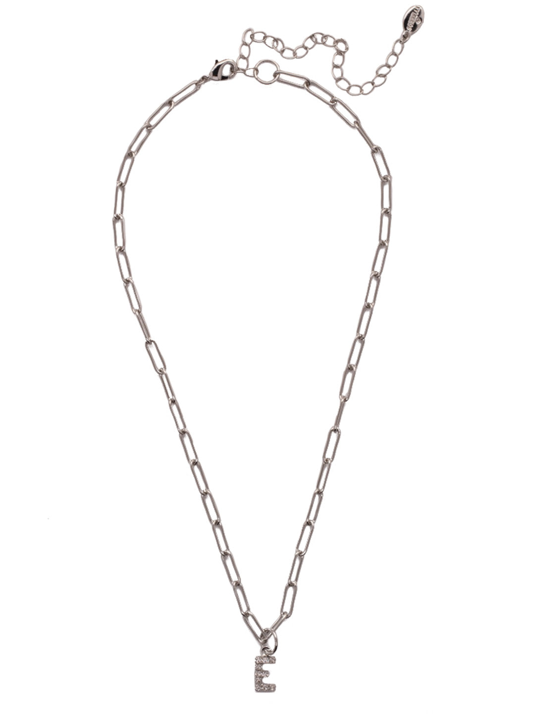 E Initial Paperclip Pendant Necklace - NFB5PDCRY