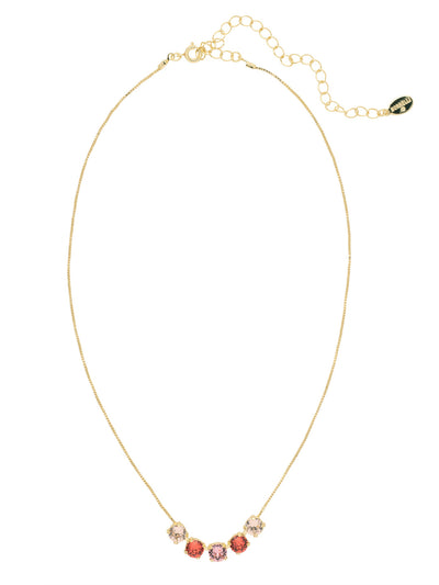Shaughna Tennis Necklace - NFC84BGFSK - <p>The Shaughna Tennis Necklace features five crystals on a delicate adjustable chain. From Sorrelli's First Kiss collection in our Bright Gold-tone finish.</p>