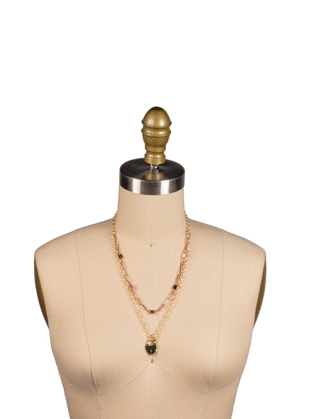 Lock and Key Layered Necklace - NFJ2MXMTL