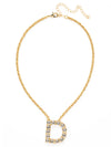 D Initial Rope Pendant Necklace