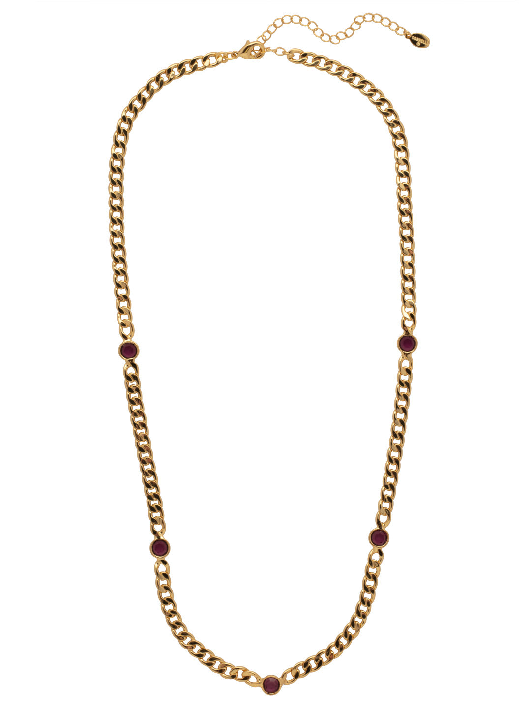 Dewdrop Long Necklace - NFK2BGAM - <p>The Dewdrop Long Necklace features clear cut channels along an adjustable curb chain, secured with a lobster claw clasp. From Sorrelli's Amethyst collection in our Bright Gold-tone finish.</p>