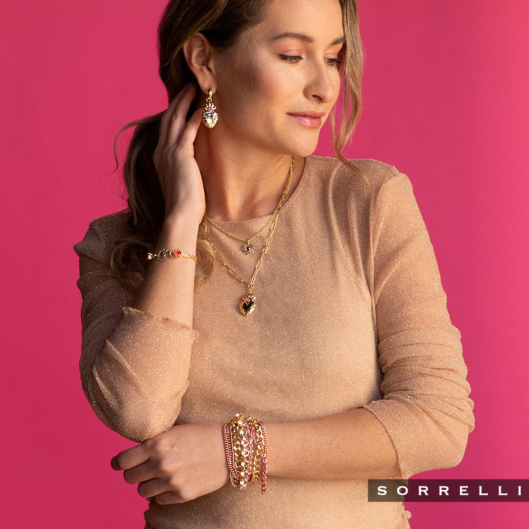 Mixed Metal and Crystal Layered Bracelet - BDD7MXFSK